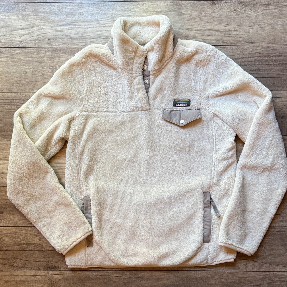 L.L. Bean Cream Fleece Pullover